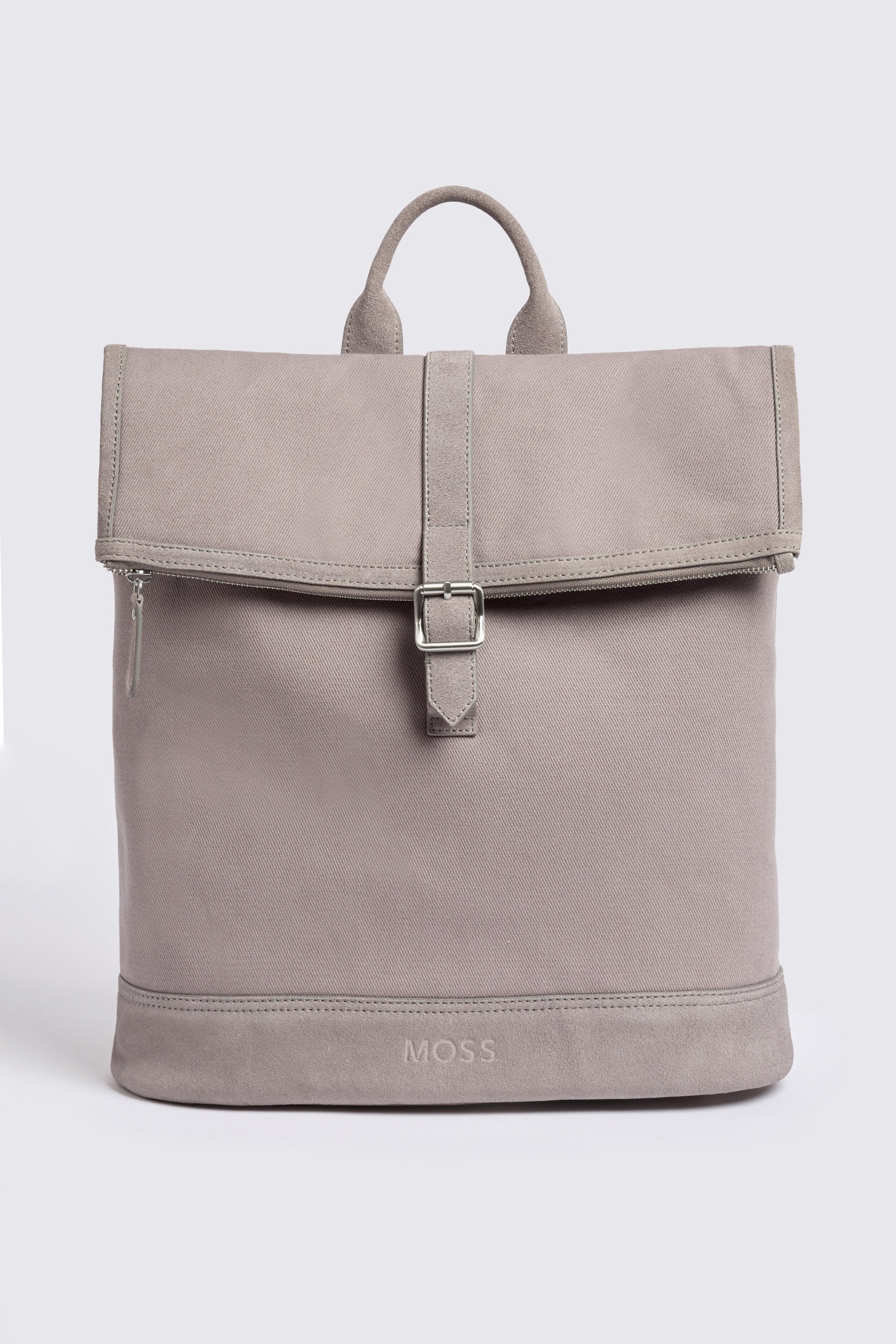 Taupe Canvas & Suede Backpack